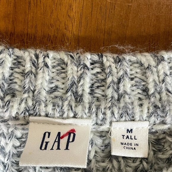 Gap Lofty Chainett Navy Marl Knitted Pullover Winter Sweater - Picture 4 of 7